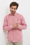 Round Neck Long Sleeve Shirt-Red