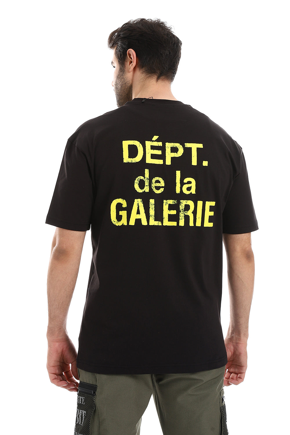 تي شيرت من الكشمير مطبوع عليه شعار Dept?de la Galerie على الصدر والظهر
