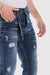 Slim Fit Ripped Casual Jeans - Standard Blue