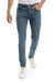 Slim Fit Solid Cottton Jeans - Greenish Blue