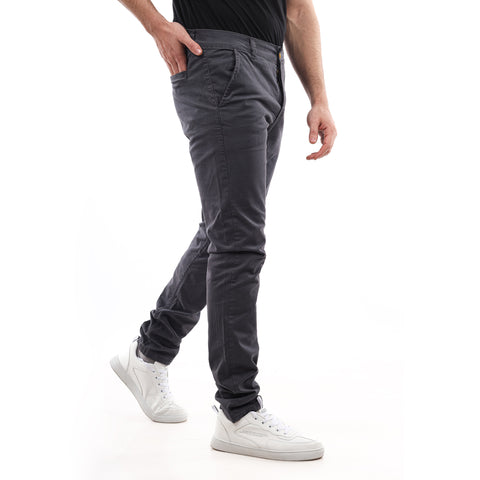 Slash Pockets Regular Fit Plain Gabardine Pants