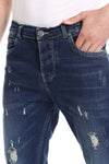 jeans -Casual Dirty Denim Jeans Pant Jeans Blue