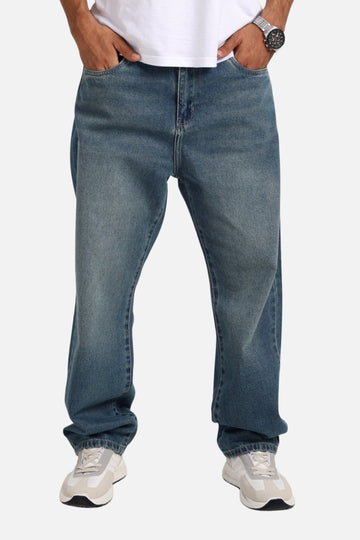 Men's Wide Leg Jeans – Dark Blue