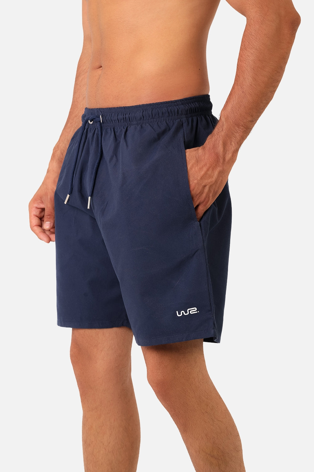Side Pockets Plain Swim Shorts Navy