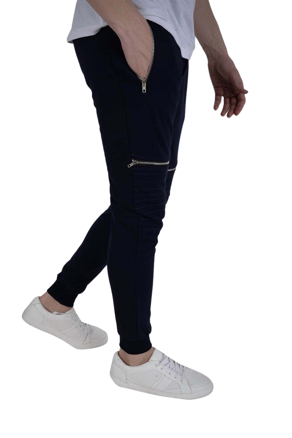 NAVY plain track pants