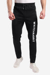 Thigh To Knee Printed "Whte Rabbit" Sweatpants – Black