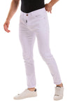 White  Pockets Plain Slim Fit Black Jeans Pants