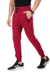 Zipped Pockets Slip On Sweatpants With Hem - Wine