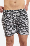 Colorful Skulls Polyester Summer Swim Short Olive