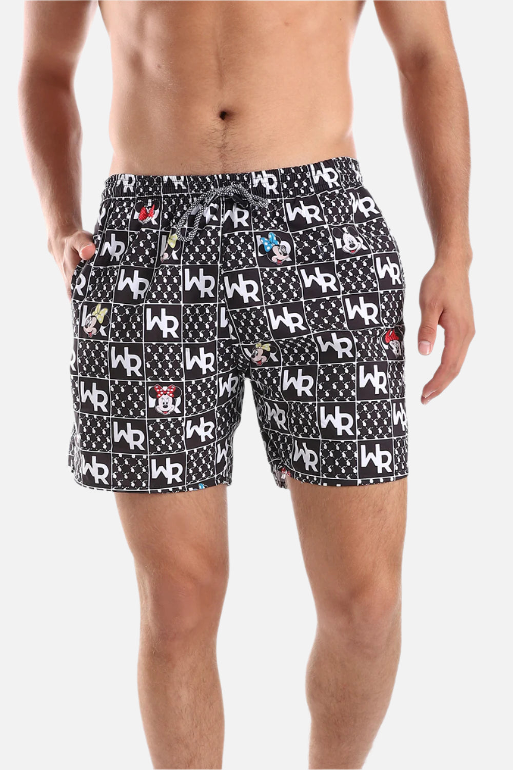 Side Pockets Crabs Patterned Board Shorts
