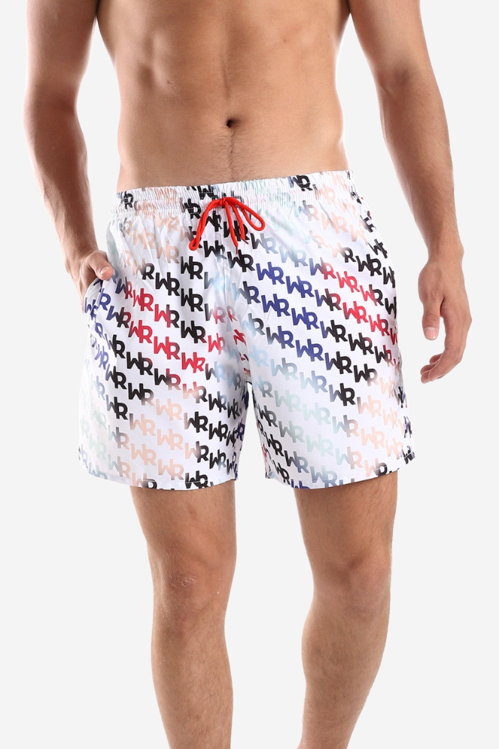 Side Pockets Crabs Patterned Board Shorts-SwuimSuit