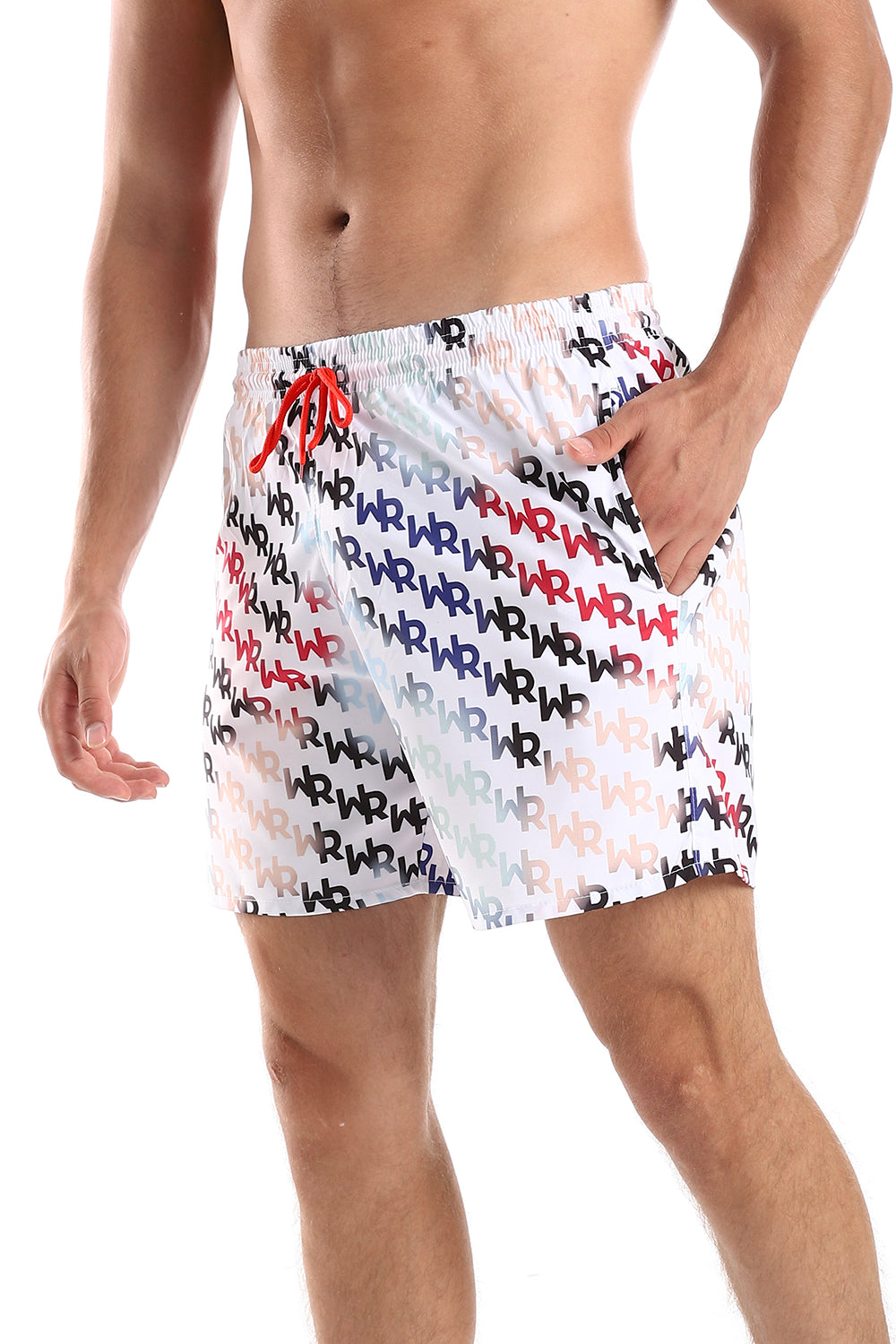 Side Pockets Crabs Patterned Board Shorts-SwuimSuit