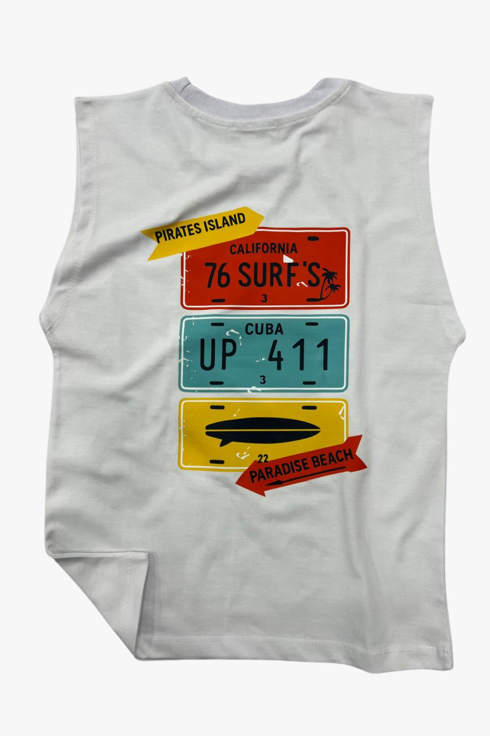 Printed Cut T-Shirt Kids – White