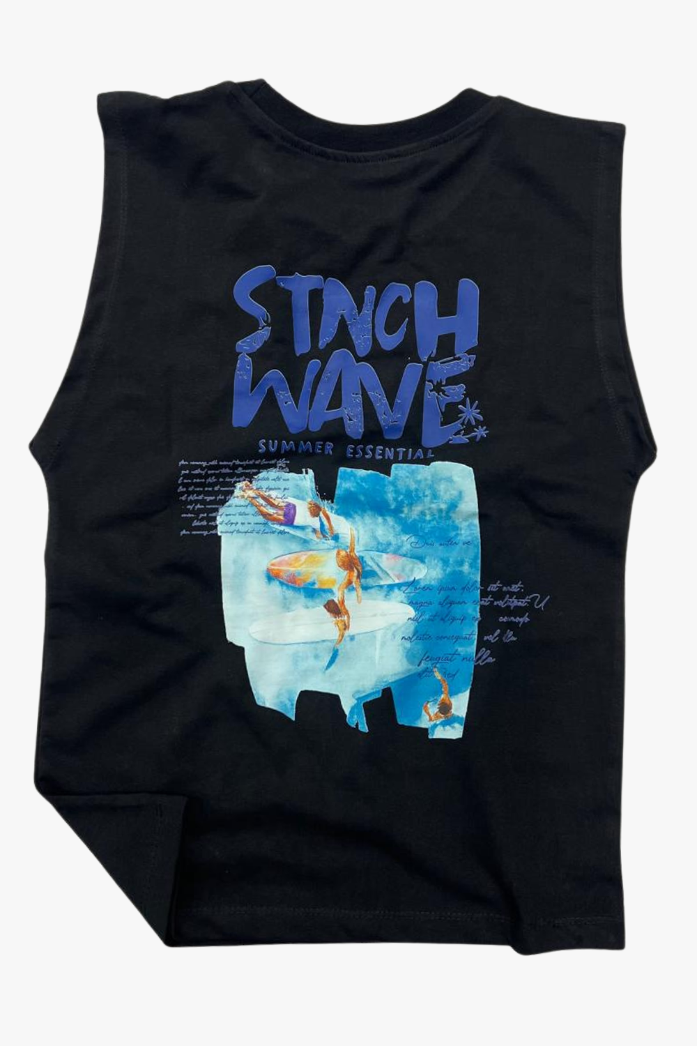 Printed Cut T-Shirt Kids– Black