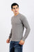 Knitted Pullover With Ribbed Hem - Grey