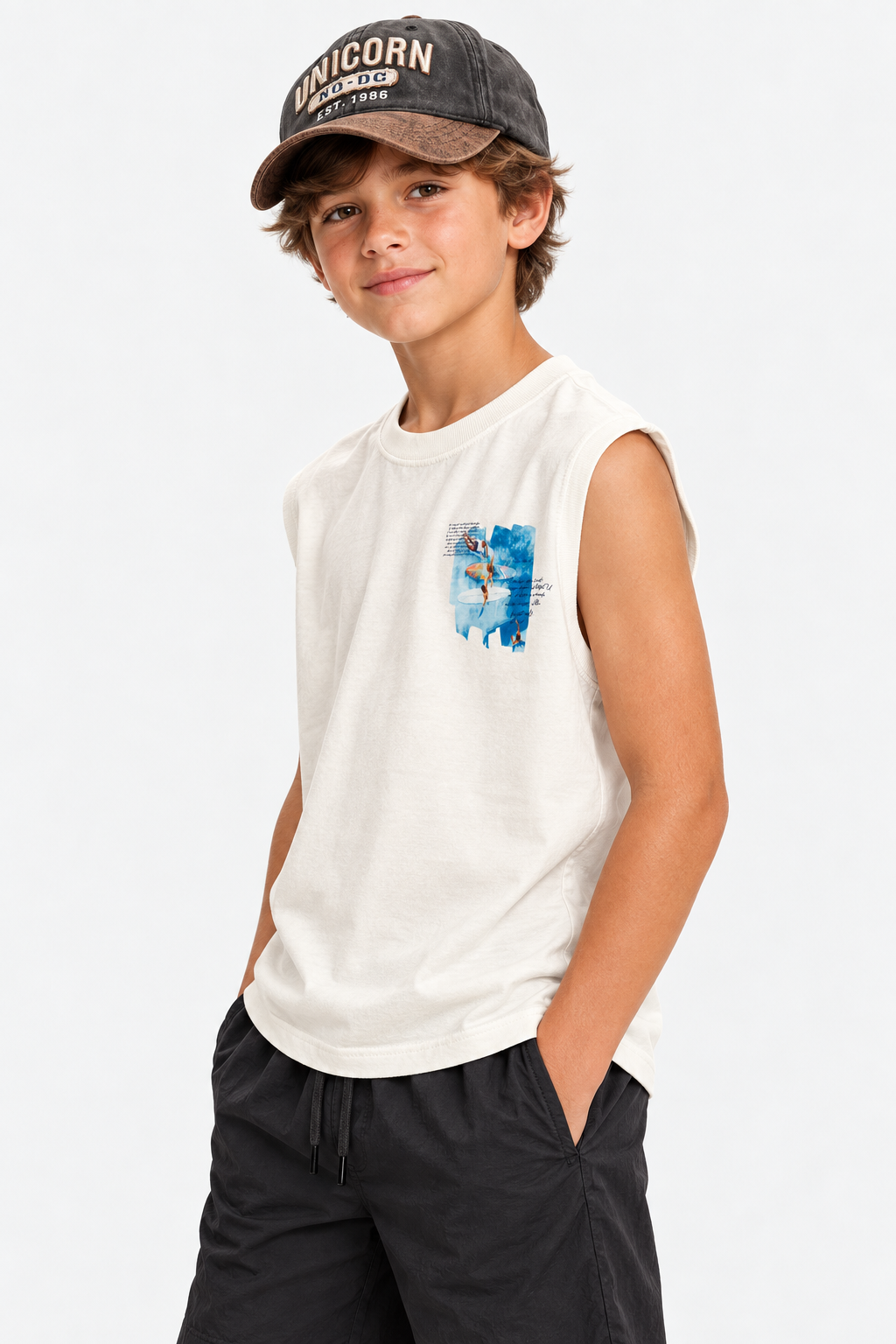 Printed Cut T-Shirt Kids – Off White