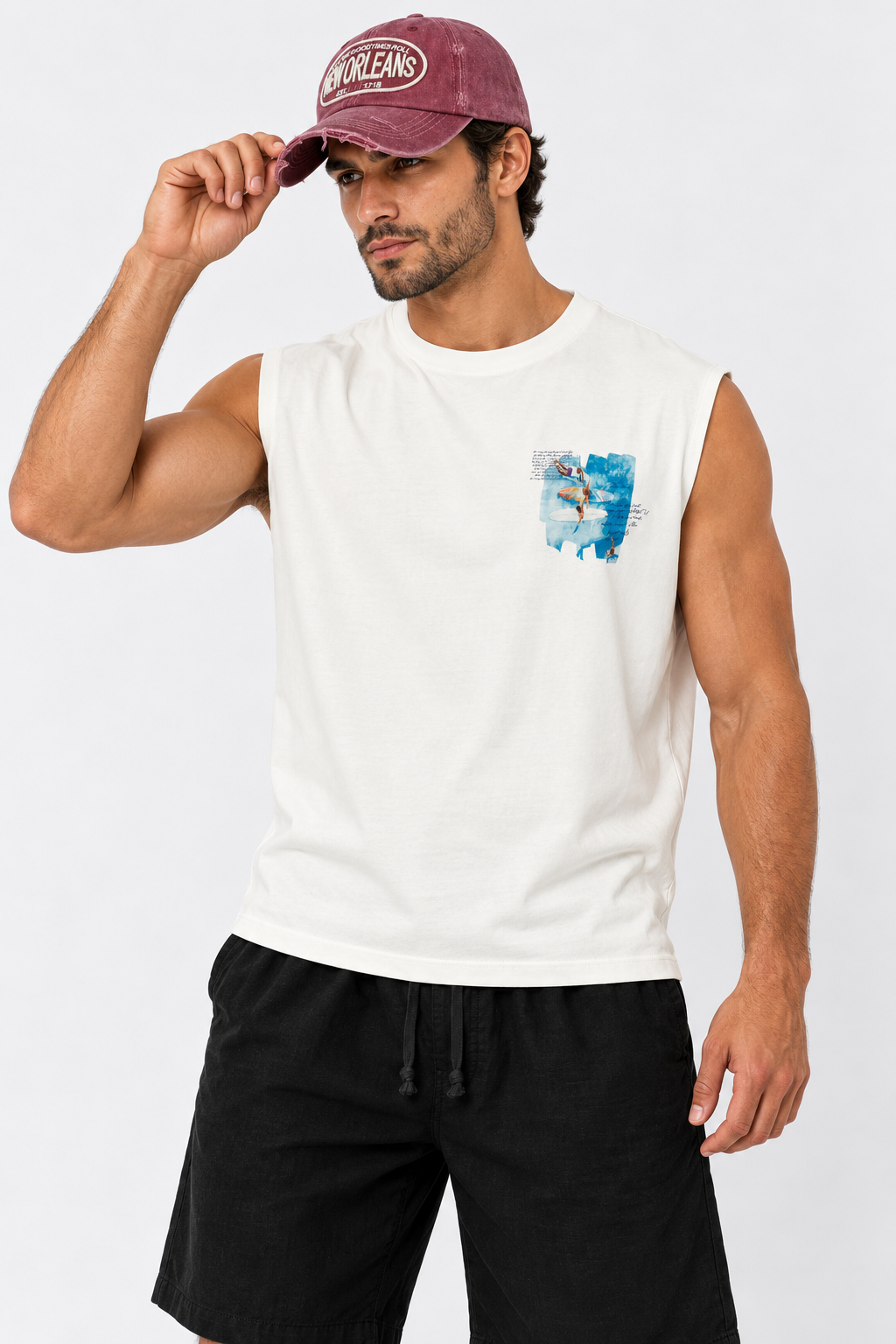 Printed Cut T-Shirt – Off White
