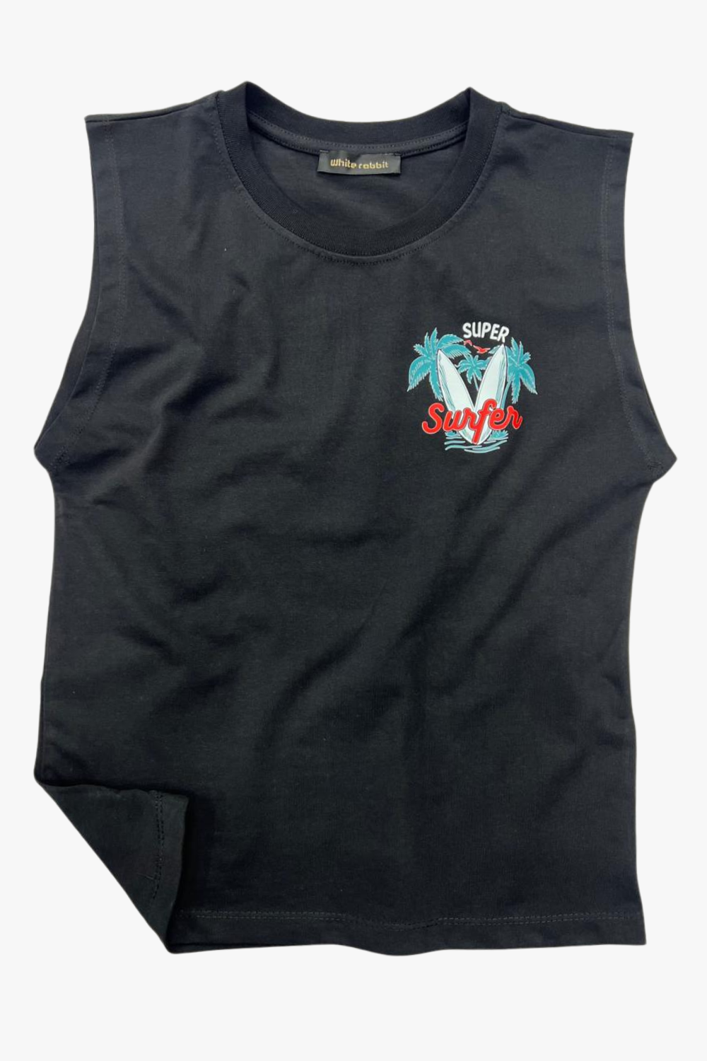 Printed Cut T-Shirt Kids– Black