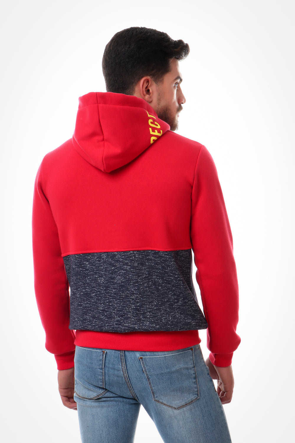 Tri-Tone Hoodie With Front Zipper Pocket