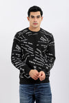 Front & Back Printed Slip On Sweatshirt - Black