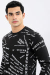 Front & Back Printed Slip On Sweatshirt - Black