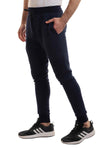 Fully Ribbed Plain Sweatpants - Navy Blue