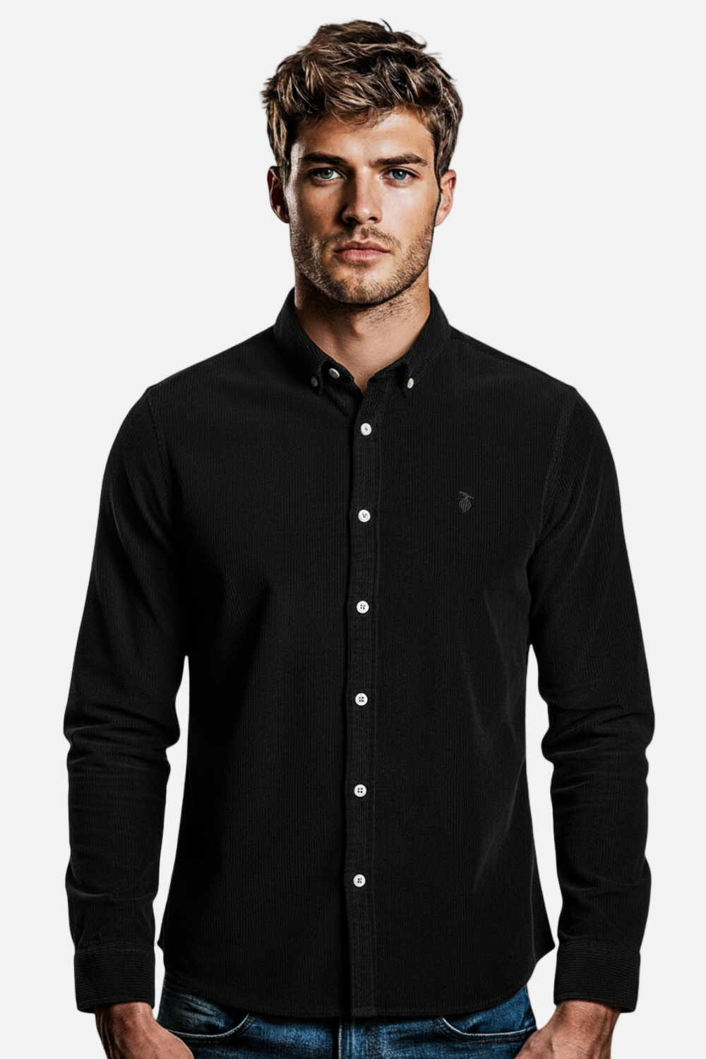 “Slim Fit Black Cotton Shirt for Men”