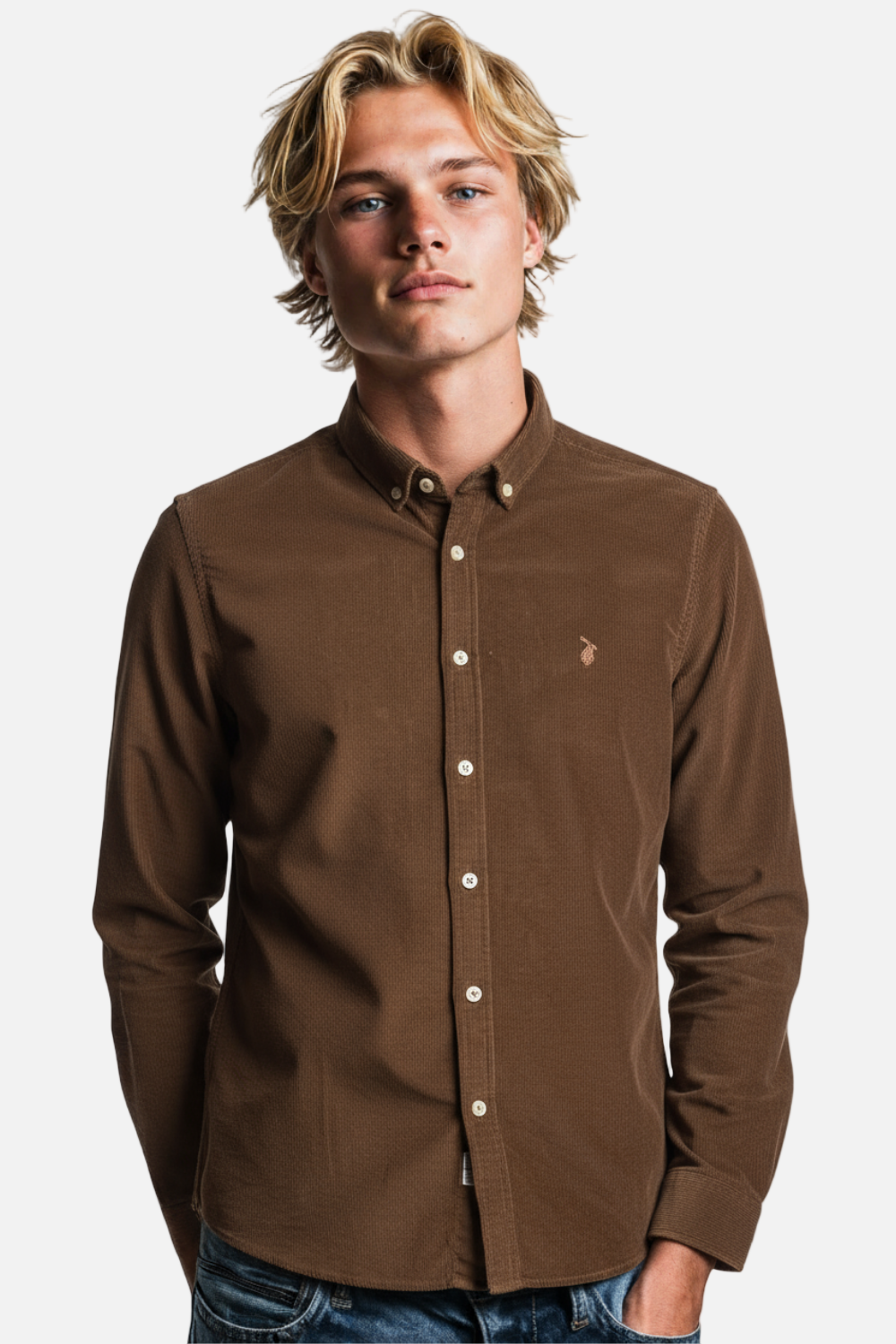 “Slim Fit Brown Cotton Shirt for Men”