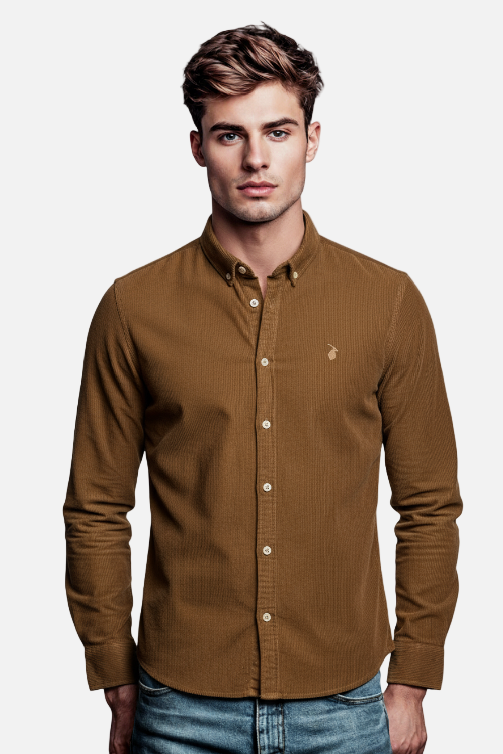“Slim Fit Caffe Cotton Shirt for Men”