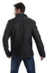 Side Pockets Zip Through Neck Waterproof Jacket - Black