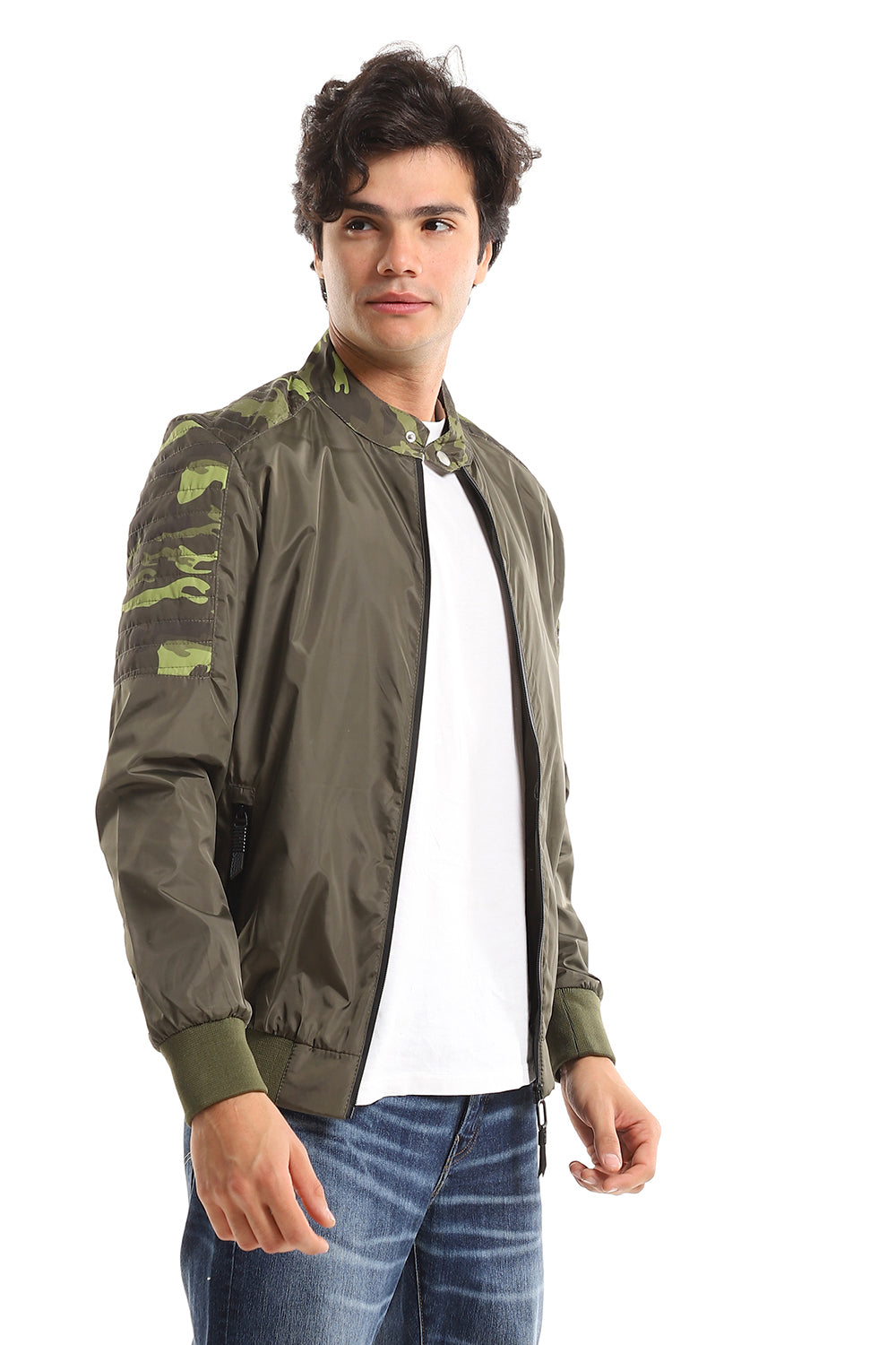 Army Shoulders Band Neck Waterproof Jacket