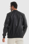 Quilted black leather jacket