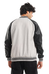 Men Bi-Colored Baseball Jacket