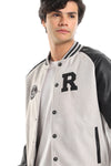 Men Bi-Colored Baseball Jacket