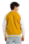 Color Block Casual Bomber Jacket With Mandarin Neck