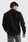 Textured Leather Zipper Closure Lightweight Jacket