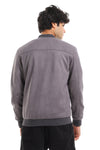 Casual Zipped Suede Jacket With Zipped Side Pockets