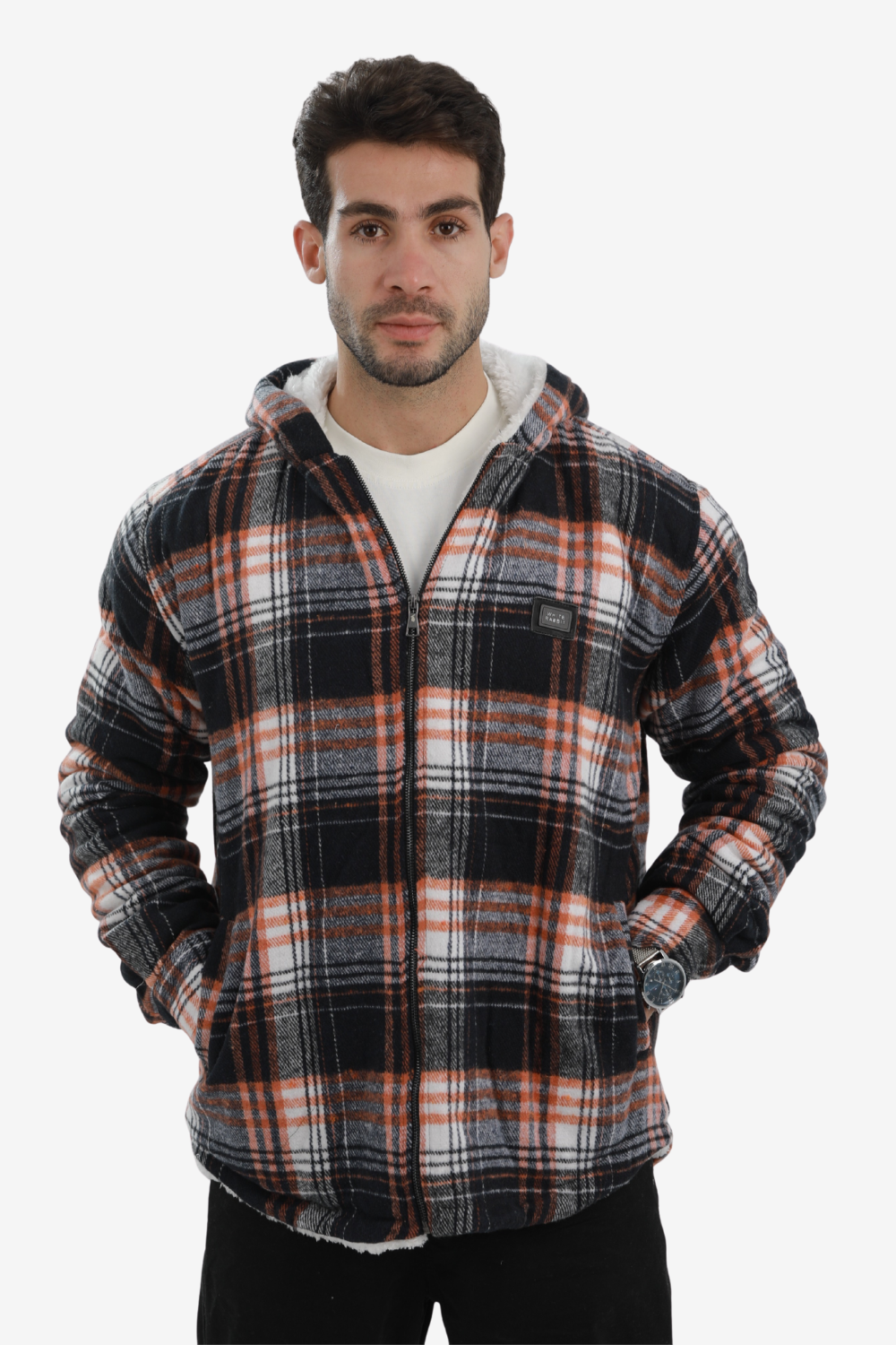 Padded Long Sleeves Zipper Hooded Jacket