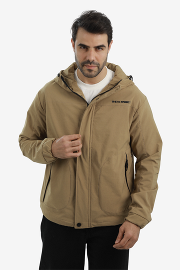 Men’s Soft Waterproof Hooded Jacket -Caffe