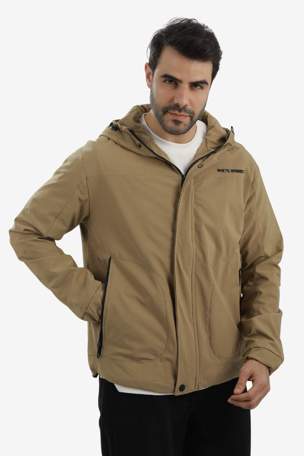 Men’s Soft Waterproof Hooded Jacket -Caffe
