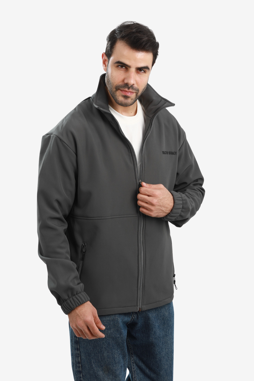 Men’s Softshell Water-Resistant Jacket – Windproof Lightweight Design with Full Zipper