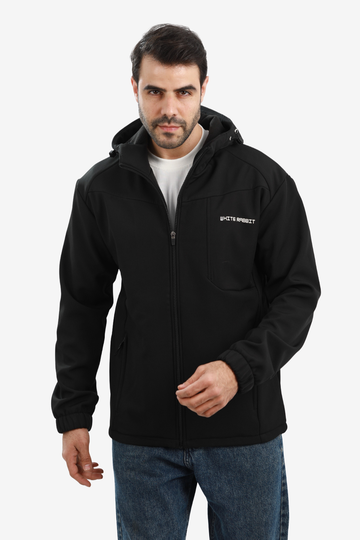 Men’s Softshell Water-Resistant Jacket – Full Zip Hooded Design