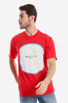 Tri-Tone Trendy T-shirt - Red , Baby Blue & White