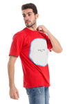 Tri-Tone Trendy T-shirt - Red , Baby Blue & White