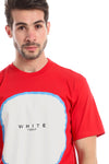 Tri-Tone Trendy T-shirt - Red , Baby Blue & White