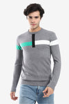 Knitted Pullover With Ribbed Hem – Grey_1