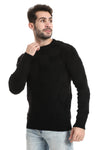 Knitted Pullover With *Ribbed Hem – Grey_White