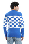 Knitted Pullover With Ribbed Hem – blue