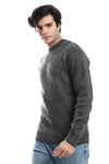 Knitted Pullover With Ribbed Hem –Dark Grey