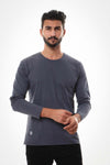 Basic Long Sleeves Round T-shirt –Grey